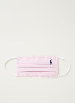 Ralph Lauren Niet-medisch mondkapje met streepprint in softcase - Pink/White