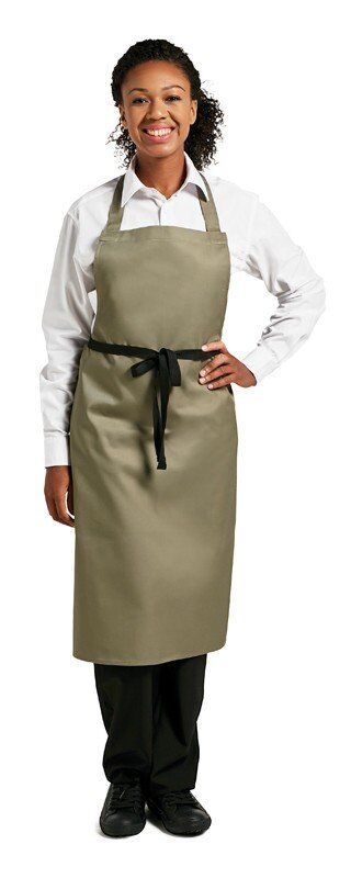 Whites Chefs Clothing Schort Whites Chefs Clothing, halterschort, olijfgroen, lang, zonder zak, poly/ktn, 71x97cm