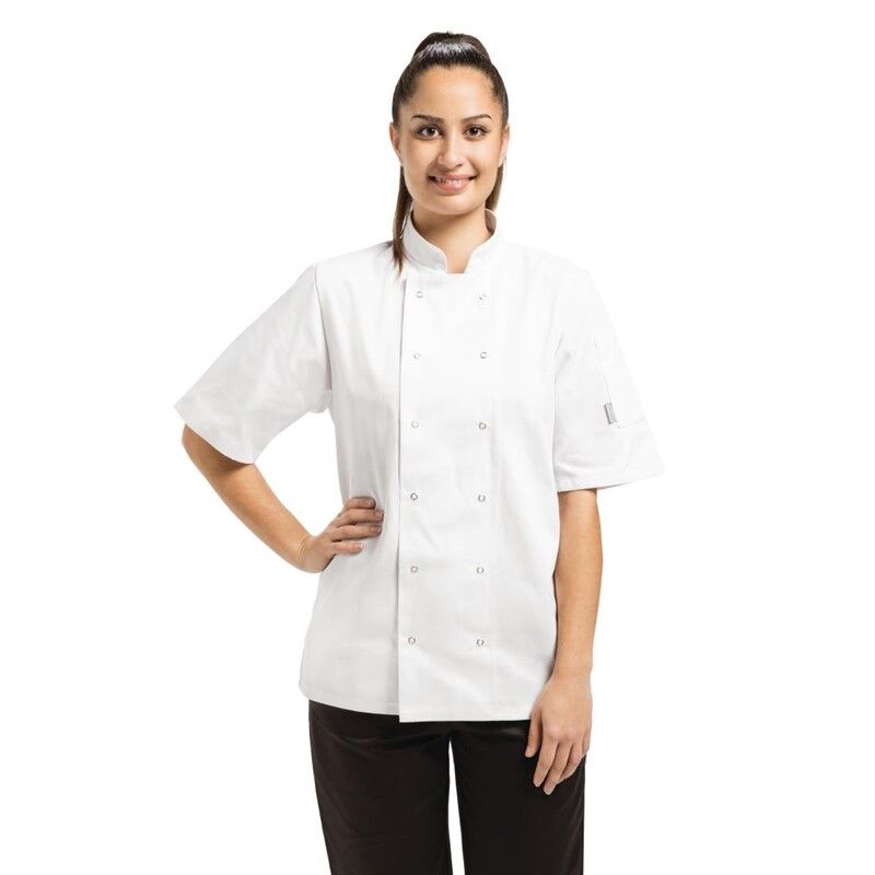 Whites Chefs Clothing Whites Vegas koksbuis korte mouw wit M, Borstomvang: 102-107cm