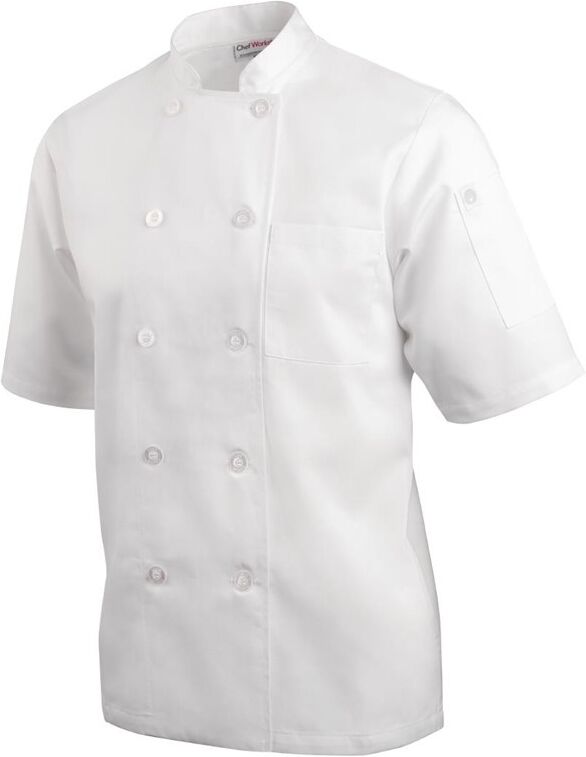 Chef Works Volnay uniseks koksbuis wit XS, Borstomvang: 82-87cm