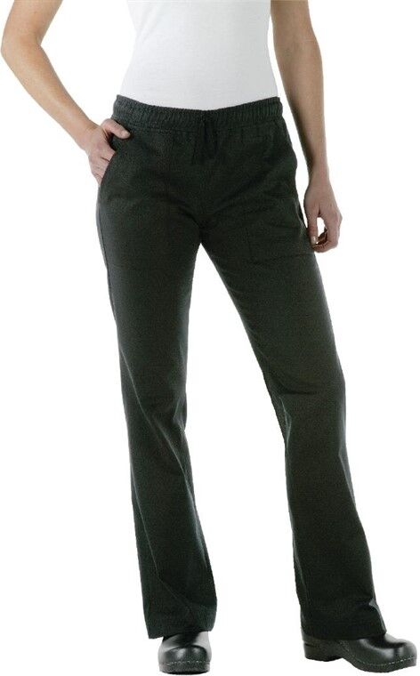 Chef Works Executive dames pantalon zwart XL, Taillemaat: 107-112cm. Binnenbeenlengte: 80cm.