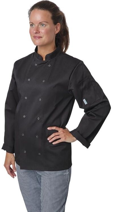 Whites Chefs Clothing Whites Vegas unisex koksbuis lange mouw zwart M, Borstomvang: 102-107cm