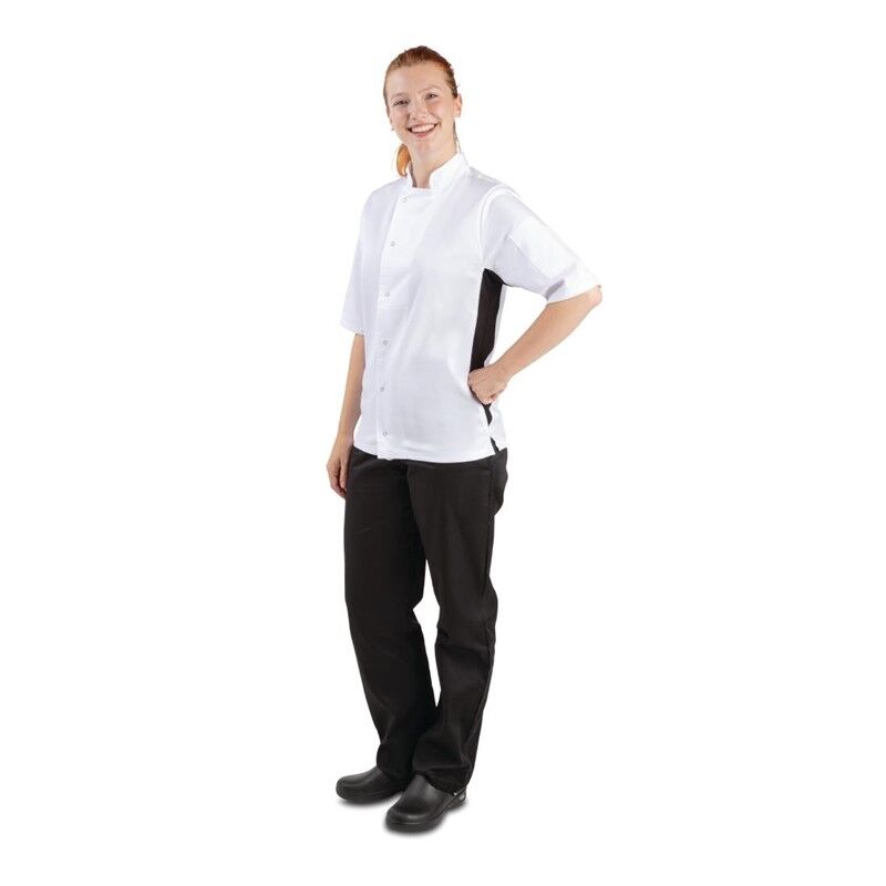 Whites Chefs Clothing Whites Nevada koksbuis wit met zwart contrast XL
