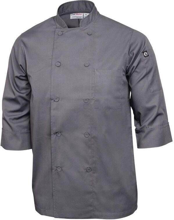 Chef Works unisex koksbuis grijs M, Borstomvang: 102-107cm