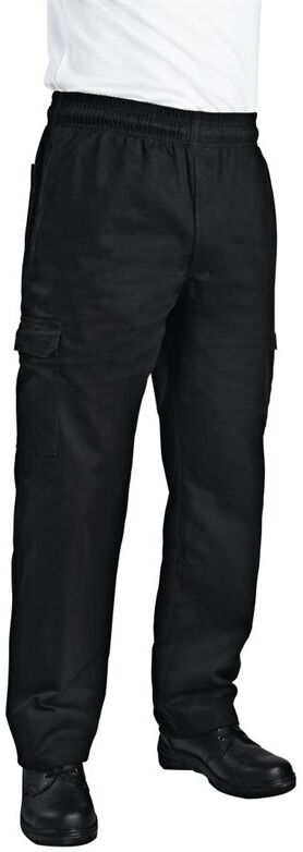 Chef Works unisex slim fit cargo broek zwart M, Taillemaat: 85-92cm. Binnenbeenlengte: 84cm