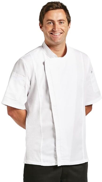 Chef Works Springfield unisex koksbuis met rits wit L, Borstomvang: 112-117cm