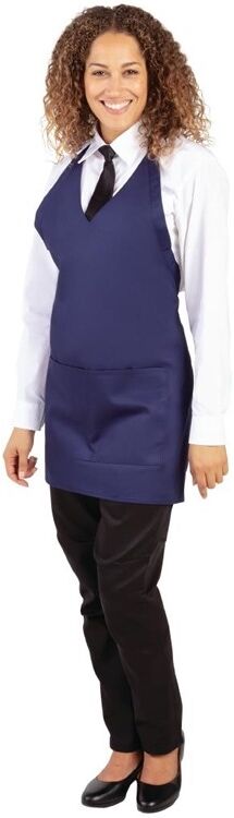 Whites Chefs Clothing Whites halterschort met V-hals donkerblauw, 83,8(l) x 69,8(b)cm