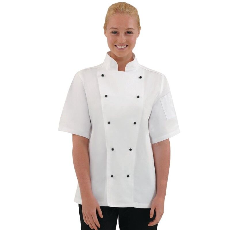 Whites Chefs Clothing Whites Chicago unisex koksbuis korte mouw wit M, Borstomvang: 102-107cm