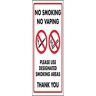 V Safety VSafety Niet roken Geen Vaping/Gebruik Aangewezen Rookgebied Bord 200mm x 300mm Zelfklevend