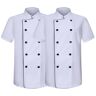 MISEMIYA Verpakking van 2 stuks koksjas voor heren koksjas voor heren Hosteleria Uniform Ref. 2-8421B, wit 21, 4XL