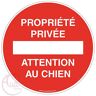 AUA SIGNALETIQUE Panneau Privée Privée Attention au Chien Ø 130 mm, aluminium Dibond 3 mm