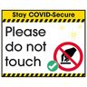V Safety COVID-Secure Sticker Gelieve niet aan te raken 100 mm x 80 mm Zelfklevend vinyl