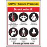 V Safety COVID-beveiligde gebouwen Niet betreden 150 mm x 200 mm 1 mm stijf plastic