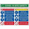 V Safety Covid-19 Site Safety Sign Als u symptomen heeft 600mm x 450mm 2mm stijf plastic