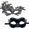 Myazs 2x Halloween Party Masker Voor Vrouwen Mannen Maskerade Masker Half Gezichtsmasker Avond Prom Masker Kant Oogmasker Mardi Gras Mask-Ins 2x Half Gezichtsmasker Gift Voor Vrouwen Mannen Maskerade