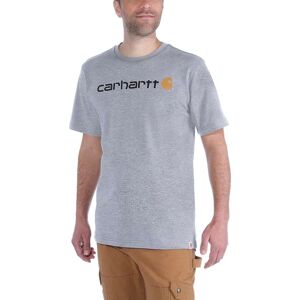 Carhartt Men's Core Logo T-Shirt Short Sleeve Heather Grey S, Heather Grey