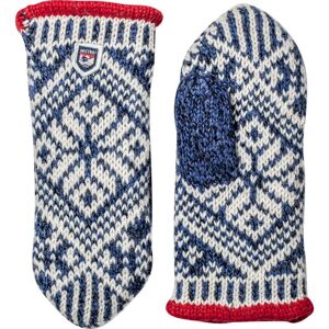 Hestra Nordic Wool Mitt Middle Blue/White 9, Middle Blue/White