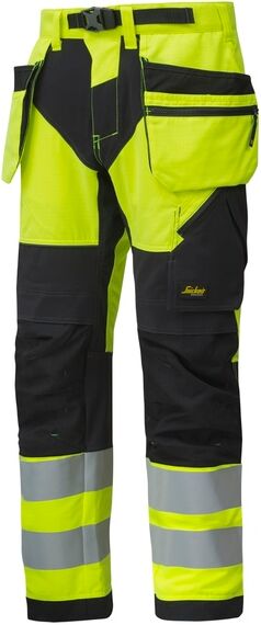 Snickers Workwear Snickers Bukse 6932 Highvis. Kl2 Gul/sort, Str. 152