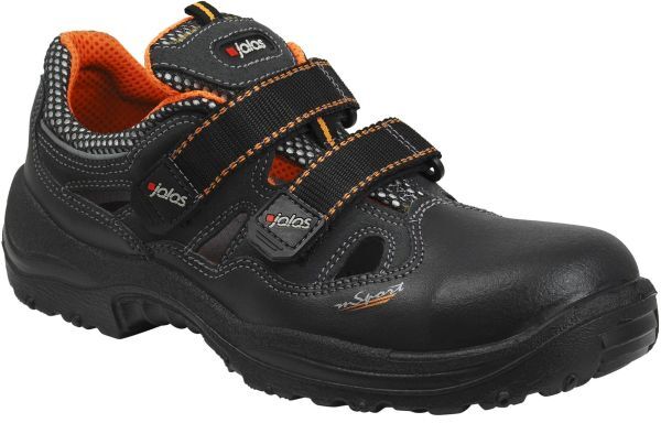 Jalas 3400A Monza Sport Vernesandal S1, aluminiumhette, svart/rød Str. 44