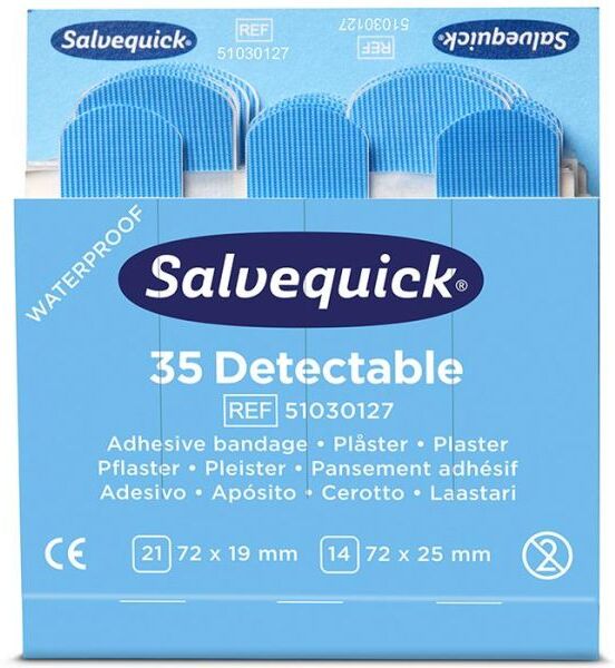 Salvequick 51030127 Blue Detectable Plaster