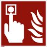 kaiserkraft Znak ochrony przeciwpożarowej, alarm pożarowy, opak. 10 szt., folia, 150 x 150 mm