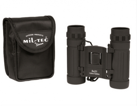 MIL-TEC ® Binóculo dobrável preto 8x21 MIL-TEC