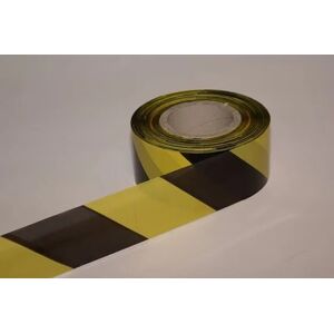 Varningsband, 500 m på rulle, svart/gul