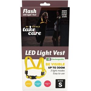 Save Lives Now Flash LED Light Vest Rechargeable Small Yellow