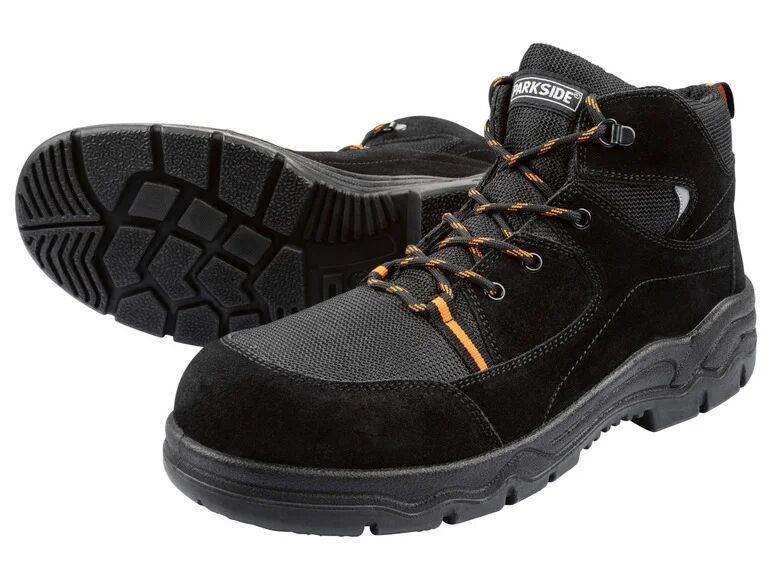 PARKSIDE® Pánska kožená bezpečnostná obuv S3 (42, čierna/oranžová)