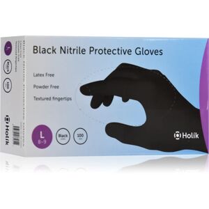 Holík Nitril Black nitrile powder-free protective gloves size L 2x50 pc