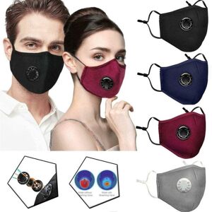 ISOUL (Wine Red) 100% Cotton Face Mask Breathable Valved Protection Washable Reusable