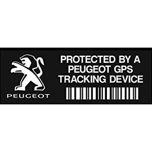 USSP&S 1x Protected by a Peugeot GPS Tracking Device - 100x35mm Window Sticker - Security, CCTV, Car, Van, Decal