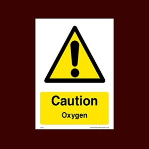 USSP&S Caution Oxygen Sticker/Self Adhesive Sign (WCD52) - Danger, Acid, Corrosive, Hazardous, Chemicals, Harmful, Oxygen, Irritant