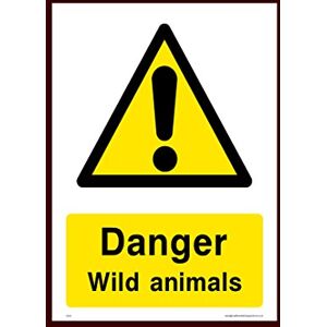 USSP&S Danger Wild Animals Sticker/Self Adhesive Sign - Warning, Farm, Dogs, Agriculture, Cattle, Sheep, Bull - (CA23)