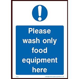 USSP&S Food Equipment wash only Sticker/Self Adhesive Sign - Raw, Cooked, Preparation, Fish, Food, Wash Hands (FP21)