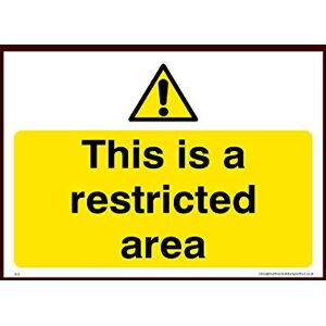 USSP&S This Is a restricted area Sticker/Self Adhesive Sign (S53) - CCTV, Security, Warning, Alarmed, Surveillance, Camera, Dogs, Premises