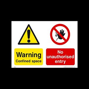 USSP&S Warning confined space - No unauthorised entry Sticker/Self Adhesive Sign (MP29) - Danger, Caution, Flammable, Ear Protection, No Smoking, Harness, Men at work