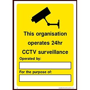 USSP&S CCTV This organisation operates 24hr CCTV surveillance Plastic Sign (S7) - CCTV, Security, Warning, Alarmed, Surveillance, Camera, Dogs, Premises