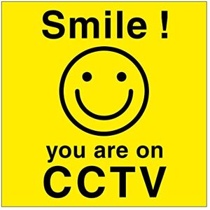 Blossom Print CCTV Signs Size 120mm x 120mm Perfect deterrent against theft and criminal damage (Smile You Are On CCTV)