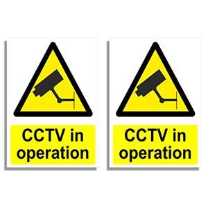 RubiGo CCTV Sign 20x15cm, 2PK CCTV in Operation Sign CCTV Signs Outdoor Indoor Security CCTV Signage Warning Signs Self Adhesive Sticker Safety Sign (2)
