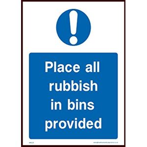 USSP&S Place all rubbish in bins provided Sticker/Self Adhesive Sign (MMG25) - Rubbish, Machinery, Harness, Guards, Horn, Stack