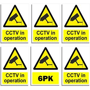 RubiGo CCTV Sign 20x15cm, 6PK CCTV in Operation Signs, CCTV Sign, Outdoor Indoor Security CCTV Signage Warning Signs Self Adhesive Sticker Safety Sign (6)