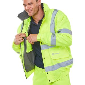 Beeswift CBJFL Waterproof Hi-Vis Fleece Lined Bomber Jacket L  Yellow