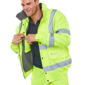 Beeswift CBJFL Waterproof Hi-Vis Fleece Lined Bomber Jacket 3XL  Yellow