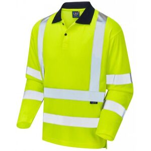 Leo Workwear P05 Swimbridge Hi-Vis Long Sleeve Polo Shirt 3XL  Yellow