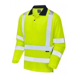 Leo Workwear P05 Swimbridge Hi-Vis Long Sleeve Polo Shirt L  Yellow