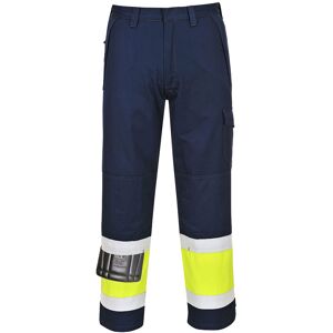 Portwest MV26 Modaflame Hi-Vis Trousers S  Yellow/Navy