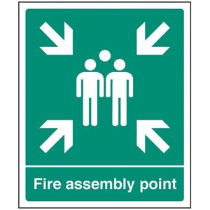 Caledonia Signs 12059Q Fire Assembly Point Sign Rigid Plastic 600mm x 450mm