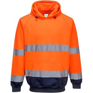 Portwest B316 Hi-Vis 2-Tone Hooded Sweatshirt S  Orange/Navy