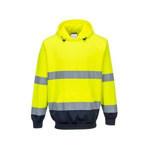 Portwest B316 Hi-Vis 2-Tone Hooded Sweatshirt S  Yellow/Navy